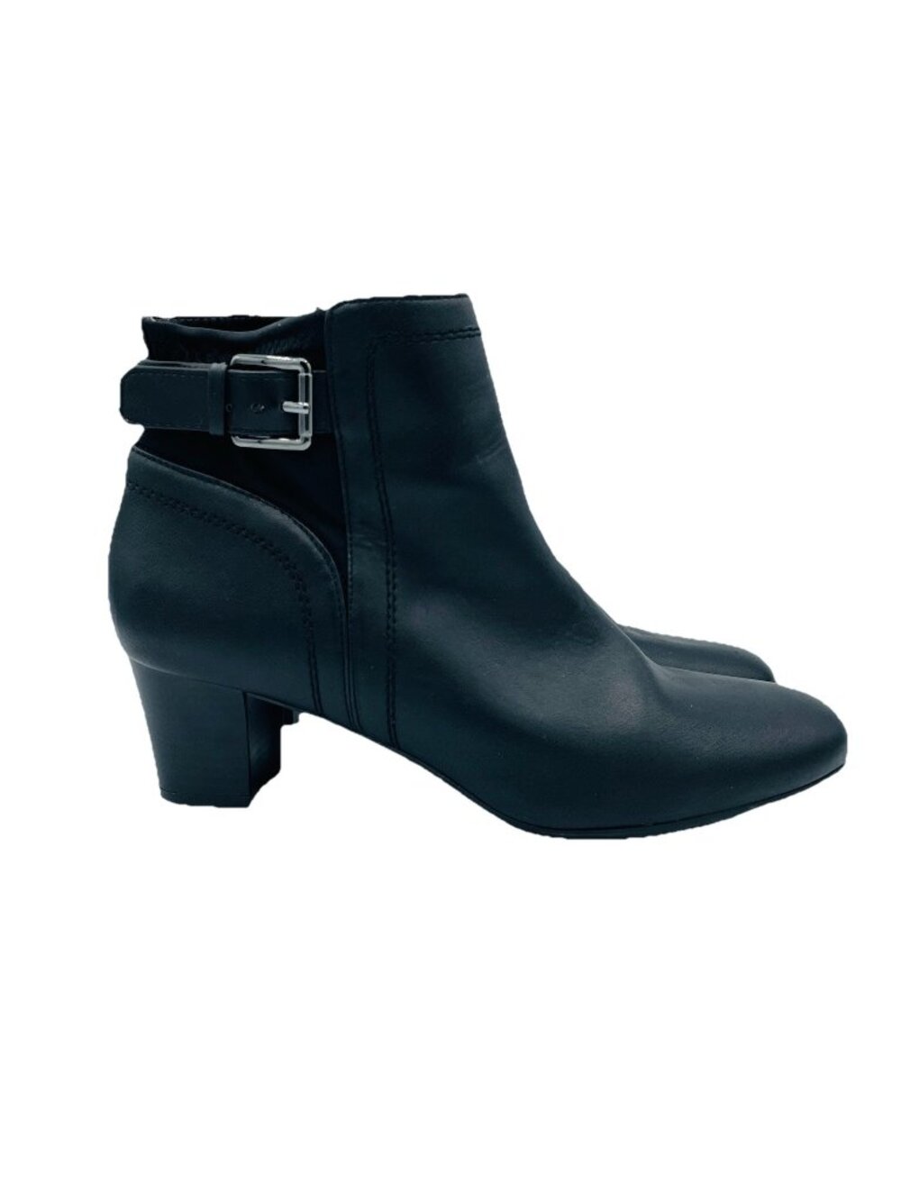 East 5th Shoes Womens Size 8 M Black Rico Heeled Ankle Booties Zip Squate Toe